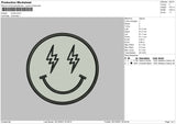 Smile Bolt Embroidery File 4 size