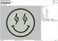Smile Bolt Embroidery File 4 size