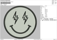 Smile Bolt Embroidery File 4 size