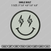 Smile Bolt Embroidery File 4 size