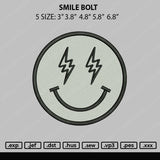 Smile Bolt Embroidery File 4 size