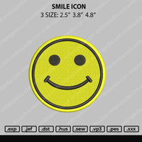 Smile Icon Embroidery File 3 size