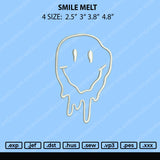 Smile Melt Embroidery File 4 size