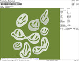 Smile Emoticon Embroidery File 4 size