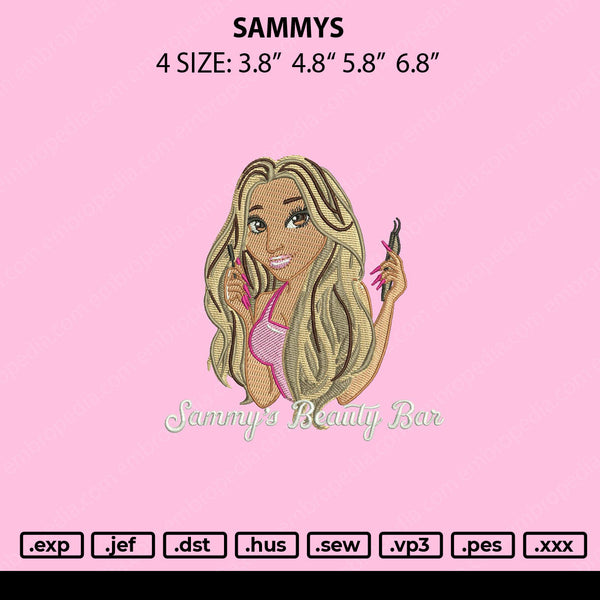Sammys Embroidery File 4 size