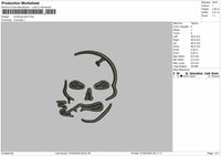 Smoking Skull Embroidery Files