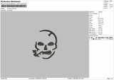 Smoking Skull Embroidery Files