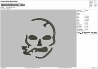 Smoking Skull Embroidery Files