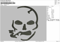 Smoking Skull Embroidery Files