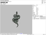 Snake Embroidery File 4 size