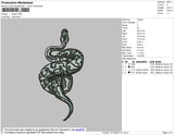 Snake Embroidery File 4 size