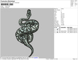 Snake Embroidery File 4 size