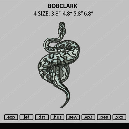 Snake Embroidery File 4 size