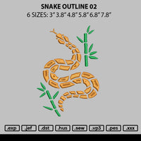 Snake Outline 02 Embroidery File 6 sizes