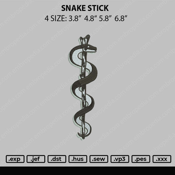 Snack Stick Embroidery File 4 size