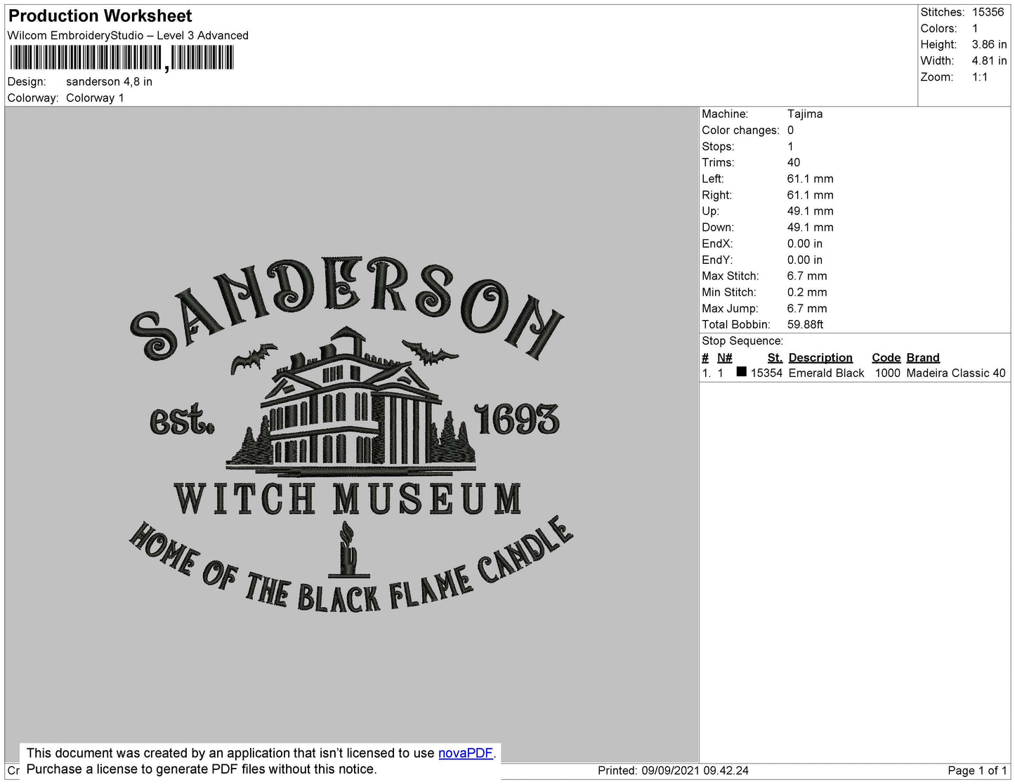 Sanderson Embroidery File 8 size