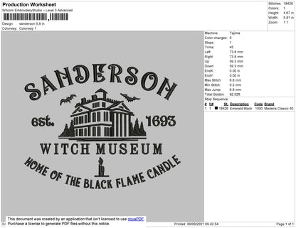 Sanderson Embroidery File 8 size