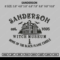 Sanderson Embroidery File 8 size
