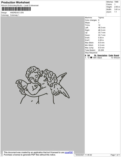 Angels Kids embroidery file