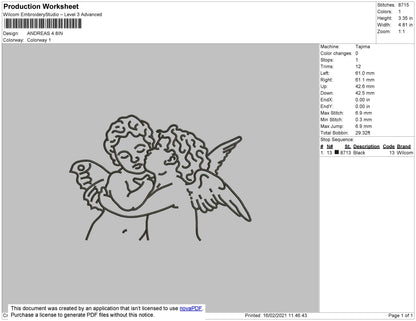 Angels Kids embroidery file