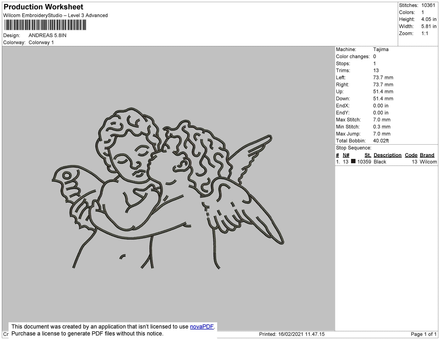 Angels Kids embroidery file