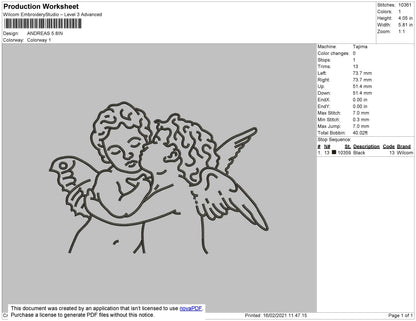 Angels Kids embroidery file