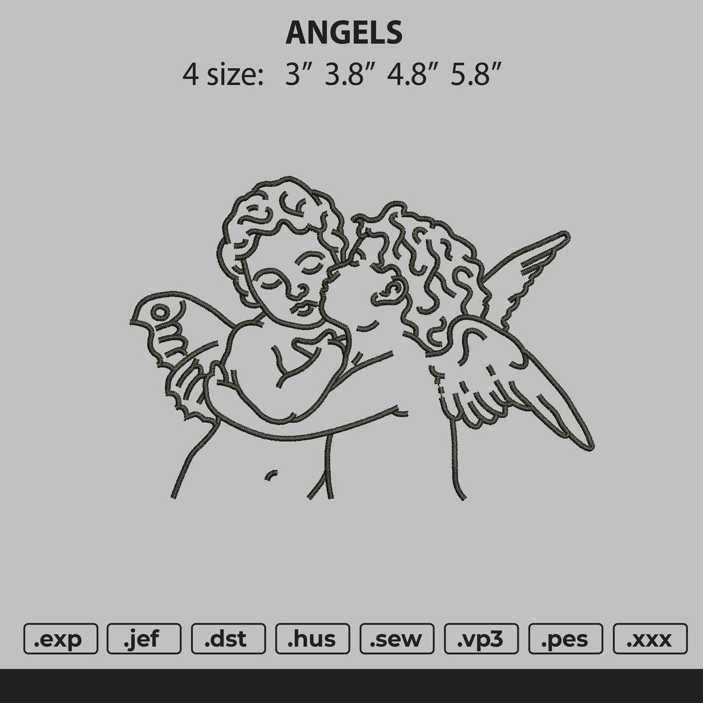 Angels Kids embroidery file