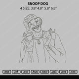 Snoop Dog Embroidery File 4 size