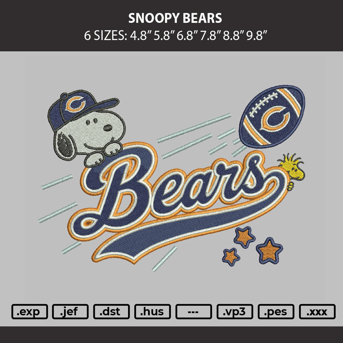 Snoopy Bears Embroidery Machine Design File
