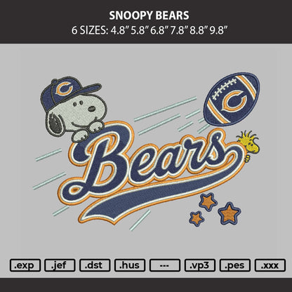 Snoopy Bears Embroidery Machine Design File