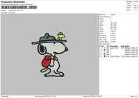 Snoopy 0107 Embroidery File 6 sizes