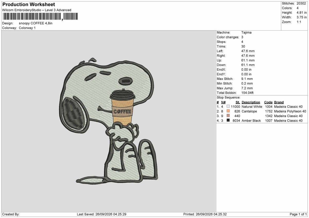 Coffee Drink Embroidery Machine Design File 6 sizes