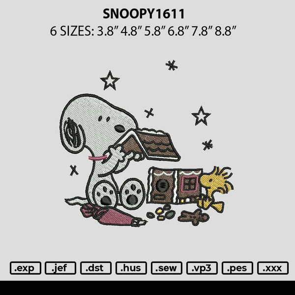 Snoopy1611 Embroidery File 6 sizes