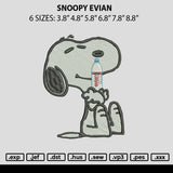 Snoopy Evian Embroidery File 6 sizes