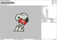 Snoopylove 01 Embroidery File 6 sizes
