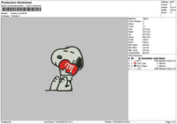 Snoopylove 01 Embroidery File 6 sizes