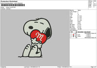 Snoopylove 01 Embroidery File 6 sizes