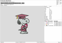 Snoopy Graduate Dr Pepper Embroidery File