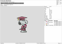 Snoopy Graduate Dr Pepper Embroidery File