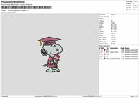 Snoopy Graduate Dr Pepper Embroidery File