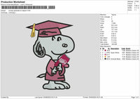 Snoopy Graduate Dr Pepper Embroidery File