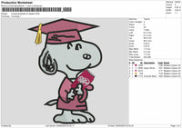 Snoopy Graduate Dr Pepper Embroidery File