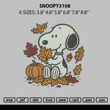 Snoopy3108 Embroidery File 6 sizes