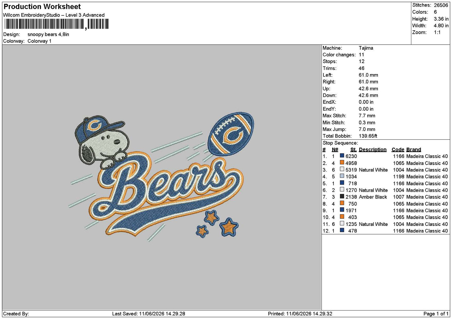 Snoopy Bears Embroidery Machine Design File