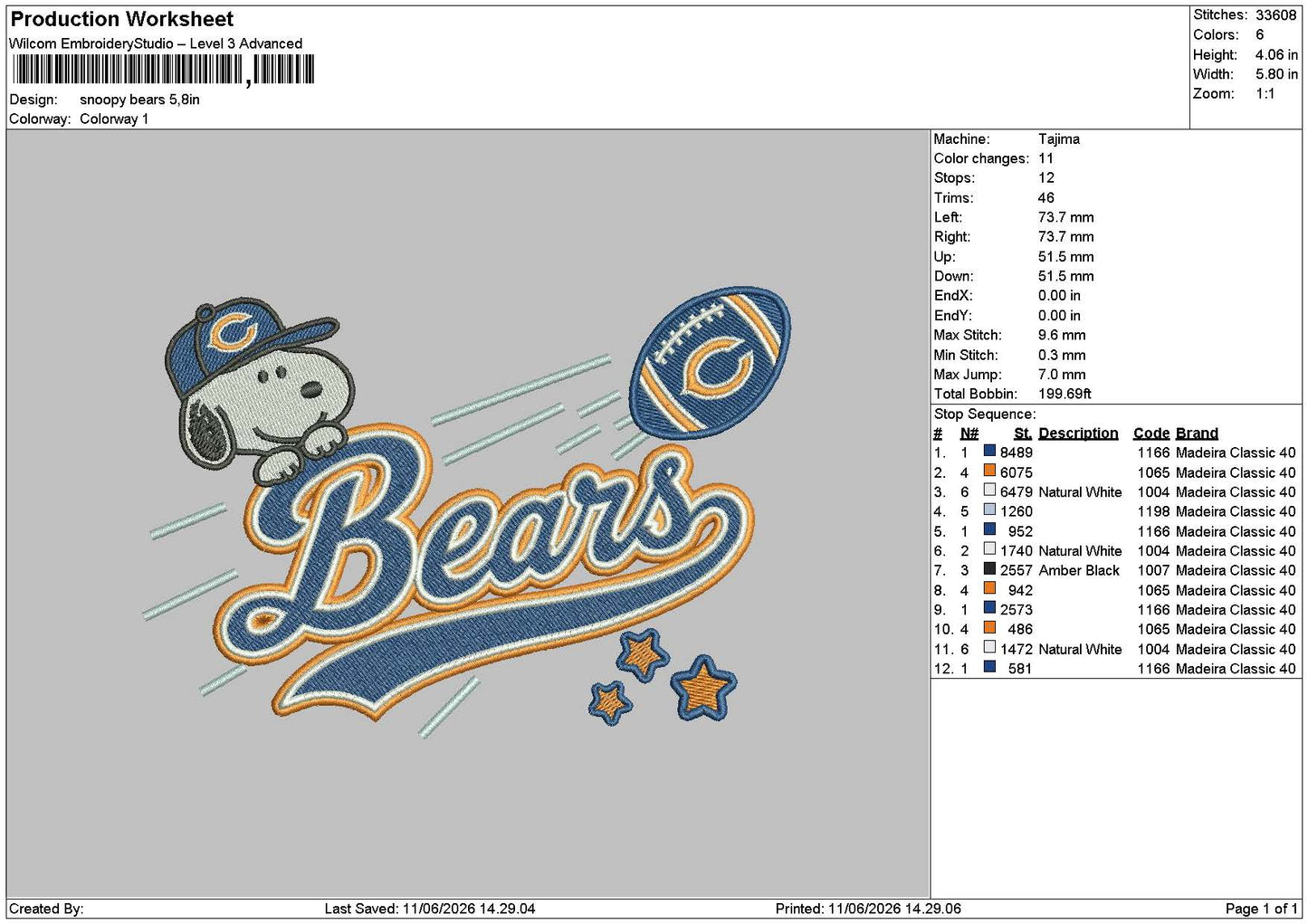 Snoopy Bears Embroidery Machine Design File
