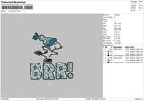 Snoopy Brr Embroidery File 4 size
