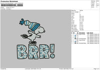 Snoopy Brr Embroidery File 4 size