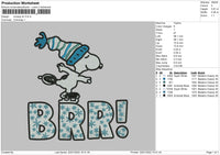Snoopy Brr Embroidery File 4 size