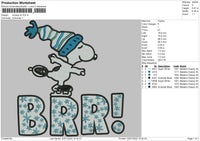Snoopy Brr Embroidery File 4 size