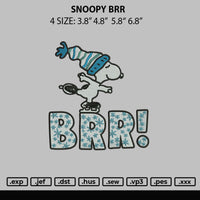 Snoopy Brr Embroidery File 4 size